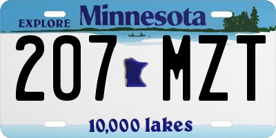 MN license plate 207MZT