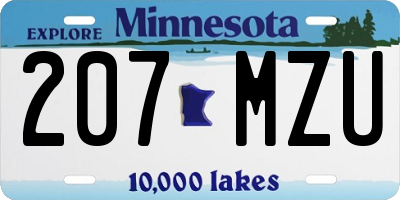 MN license plate 207MZU