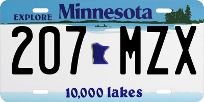 MN license plate 207MZX