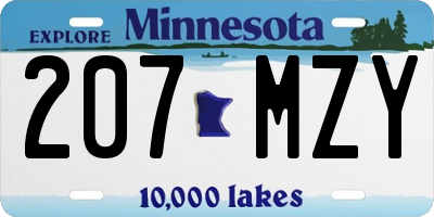MN license plate 207MZY