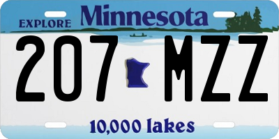MN license plate 207MZZ