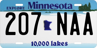 MN license plate 207NAA