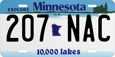 MN license plate 207NAC
