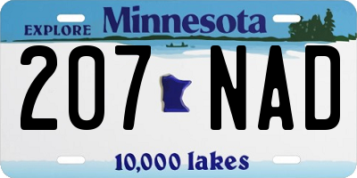 MN license plate 207NAD