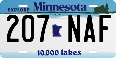 MN license plate 207NAF