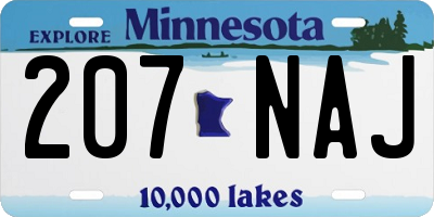 MN license plate 207NAJ