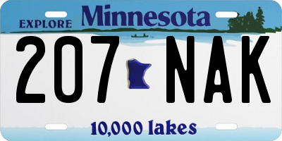 MN license plate 207NAK