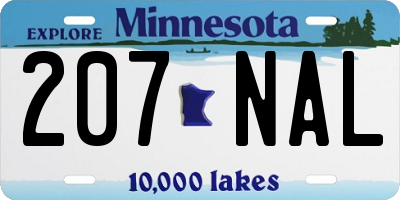 MN license plate 207NAL