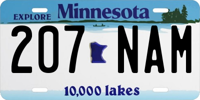 MN license plate 207NAM