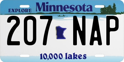 MN license plate 207NAP