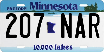 MN license plate 207NAR