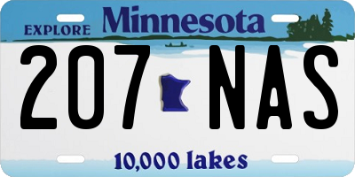 MN license plate 207NAS