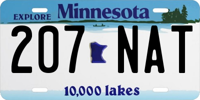MN license plate 207NAT