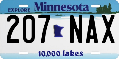 MN license plate 207NAX