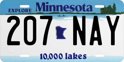 MN license plate 207NAY