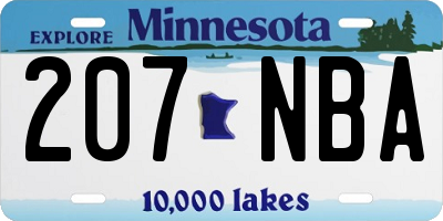 MN license plate 207NBA