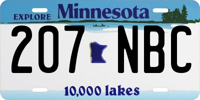 MN license plate 207NBC