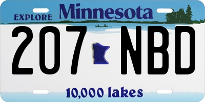 MN license plate 207NBD