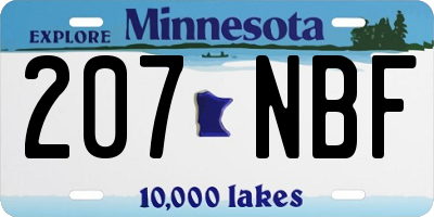 MN license plate 207NBF