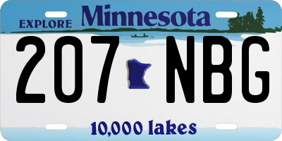 MN license plate 207NBG
