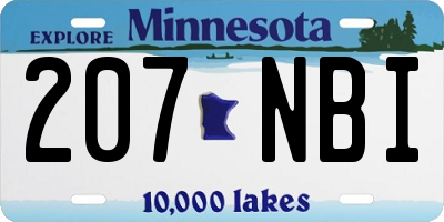 MN license plate 207NBI