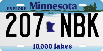 MN license plate 207NBK