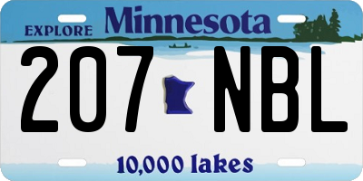 MN license plate 207NBL