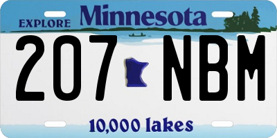 MN license plate 207NBM