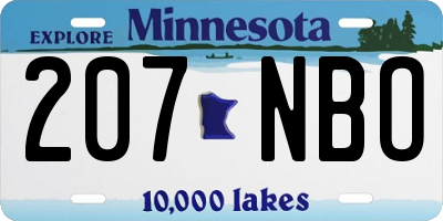MN license plate 207NBO