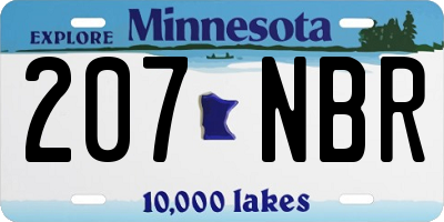 MN license plate 207NBR