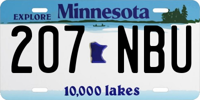 MN license plate 207NBU
