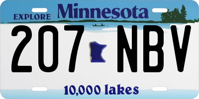 MN license plate 207NBV