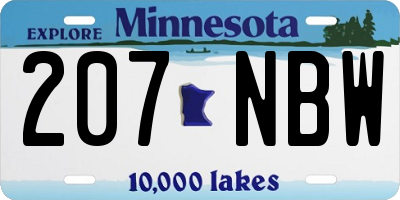 MN license plate 207NBW