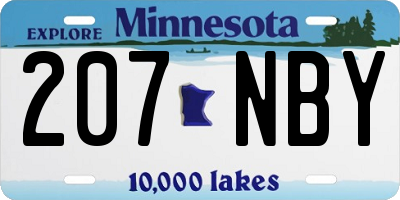 MN license plate 207NBY