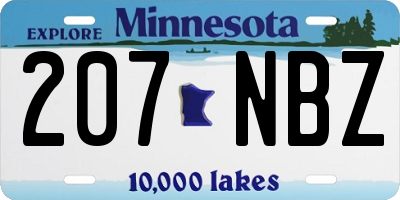 MN license plate 207NBZ
