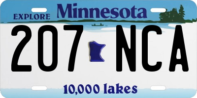 MN license plate 207NCA