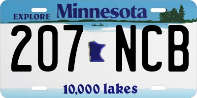 MN license plate 207NCB