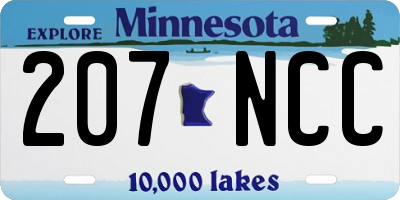 MN license plate 207NCC