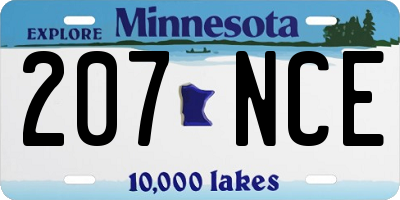 MN license plate 207NCE