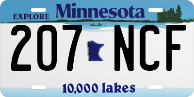 MN license plate 207NCF