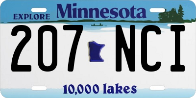 MN license plate 207NCI