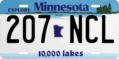 MN license plate 207NCL