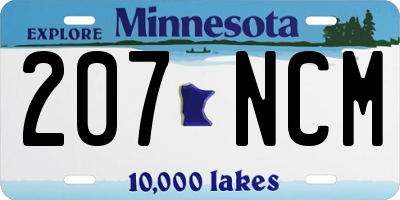 MN license plate 207NCM
