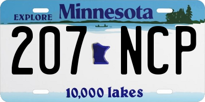MN license plate 207NCP