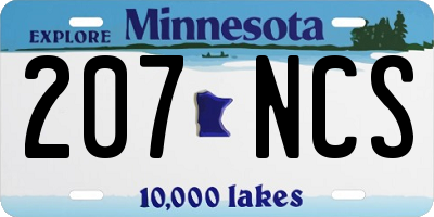 MN license plate 207NCS