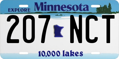 MN license plate 207NCT