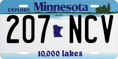 MN license plate 207NCV