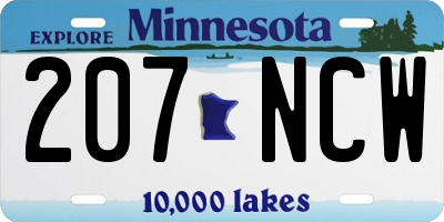 MN license plate 207NCW
