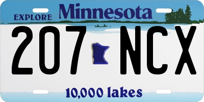 MN license plate 207NCX