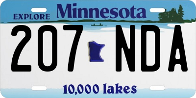 MN license plate 207NDA